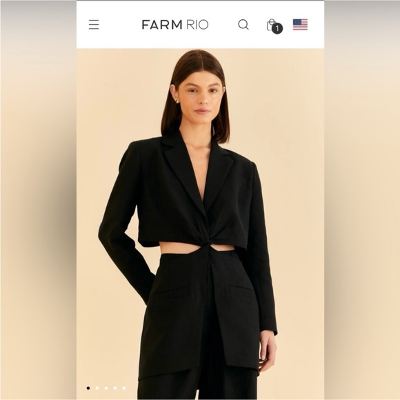 FARM Rio Women's Elegant Black Cutout Blazer